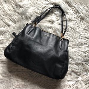 Coach Three Pocket Leather Shoulder Bag